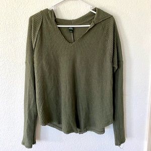 Wild Fable Hooded Ribbed Long Sleeve